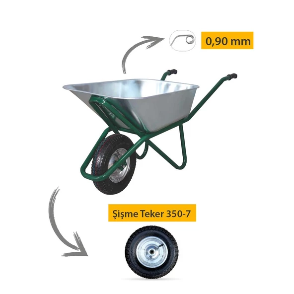 Kanat Pro Galvanizli Demonte El Arabası 0.90 mm Sac - 4
