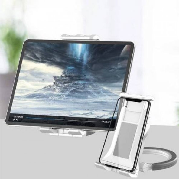 Polham Askılı Katlanabilen Masaüstü Tablet Standı Telefon Standı Dikey Yatay Kullanım Tablet Tutucu