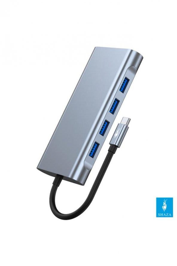 Shaza 11in1 USB Type-C Hub Port Adaptör HDMI USB Ethernet PD Girişli - 4
