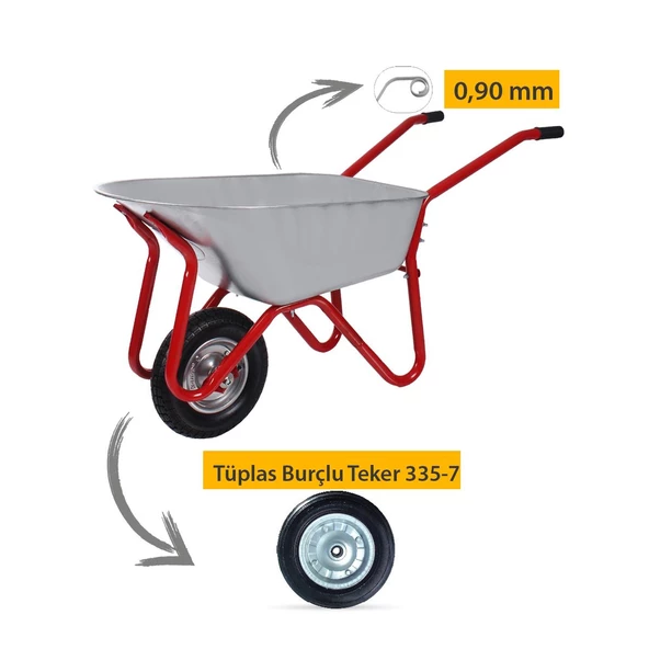 Kanat Plus Galvanizli Demonte El Arabası 0.90 mm Sac - 2