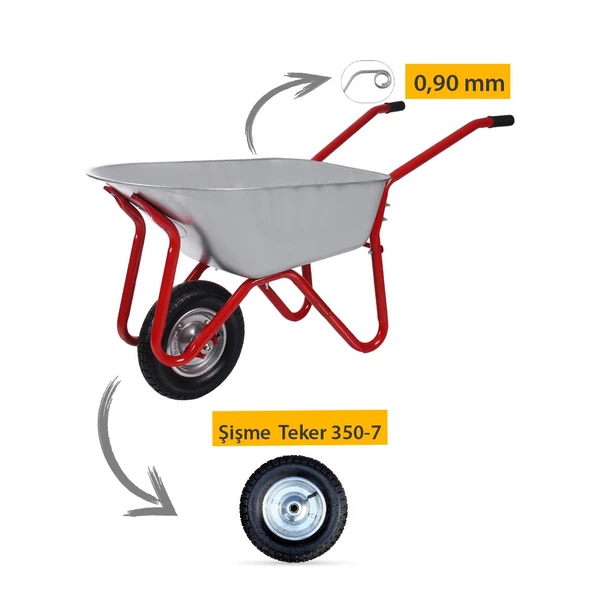 Kanat Plus Galvanizli Demonte El Arabası 0.90 mm Sac - 4