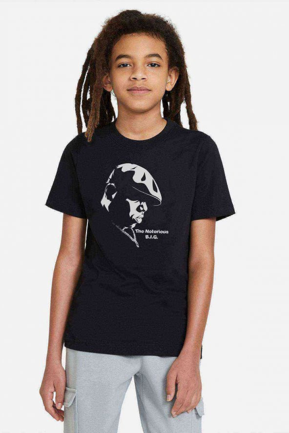 The Notorius Baskılı Unisex Çocuk Siyah T-shirt