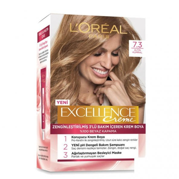 Loreal Excellence Creme Saç Boyası 7.3 Altın Kumral