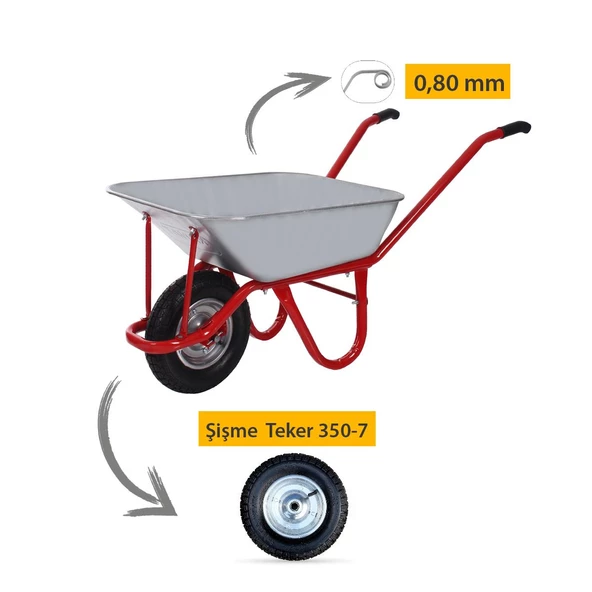 Kanat Galvanizli Demonte El Arabası 0.80 mm Sac - 4