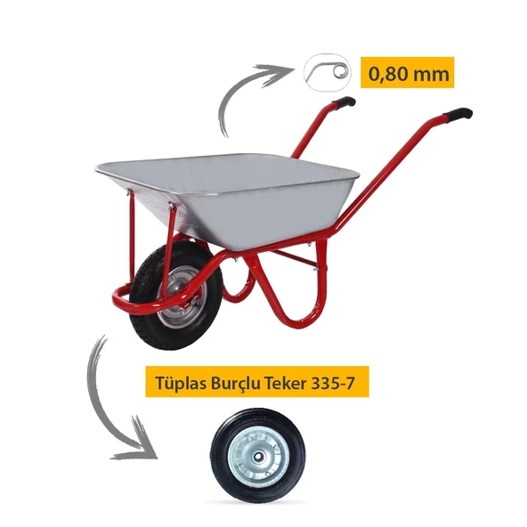 Kanat Galvanizli Demonte El Arabası 0.80 mm Sac - 2