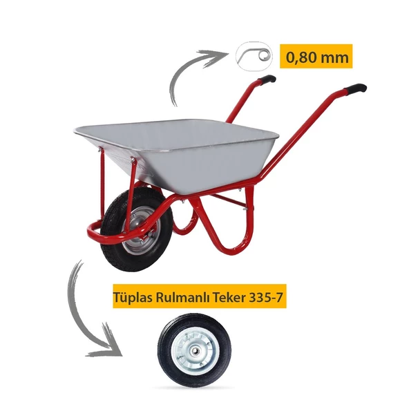 Kanat Galvanizli Demonte El Arabası 0.80 mm Sac - 3