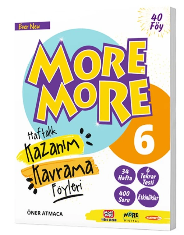 6 MORE&MORE ENGLISH HAFTALIK KAZANIM KAVRAMA FÖYLERİ (40 FÖY),9786258450149
