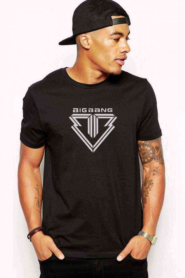 Big Bang Logo Baskılı Siyah Erkek Tshirt