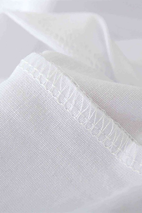 Graffiti Letter Baskılı Beyaz Erkek Tshirt - 3