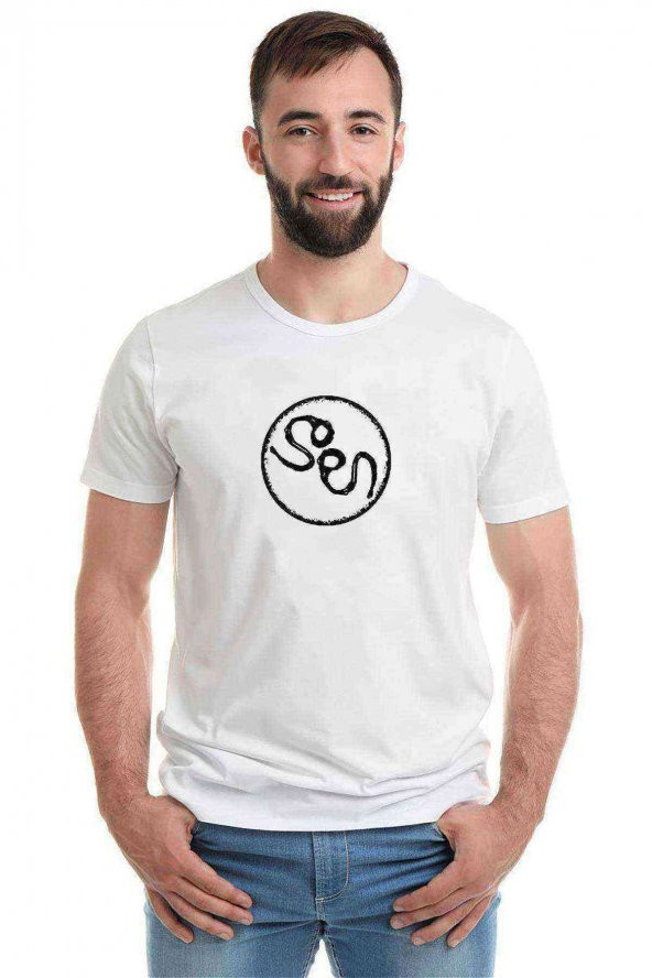 LOGOvid Baskılı Beyaz Erkek Tshirt - 1