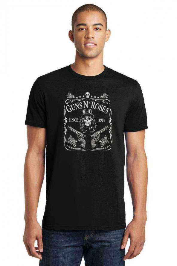 Guns N Roses Old Time Metal Baskılı Siyah Erkek Tshirt