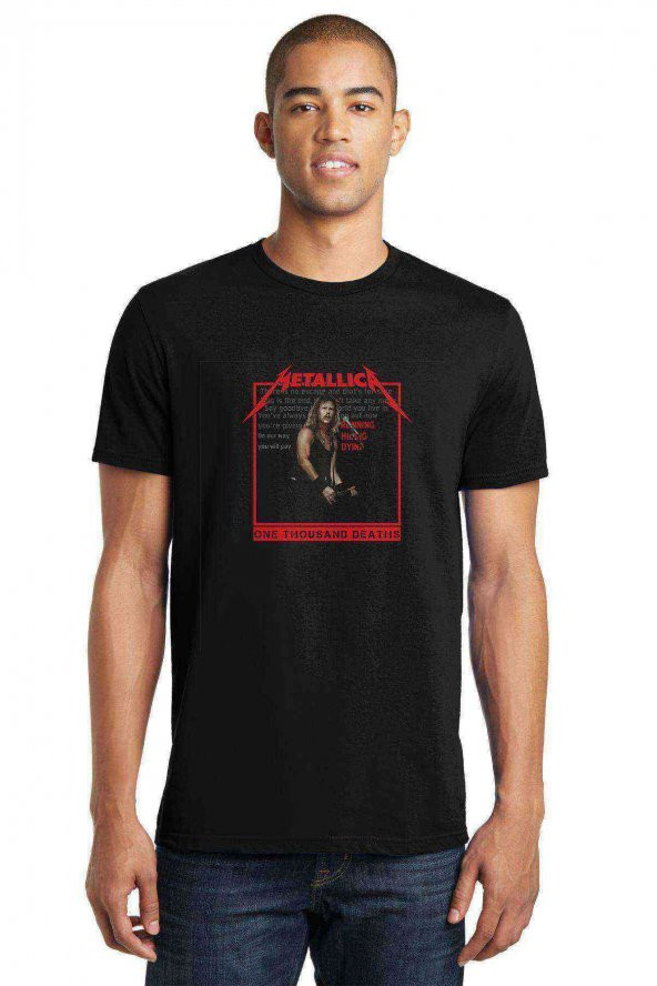 Metallica Baskılı Siyah Erkek Tshirt