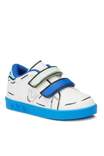 Vicco Picasso 313.X22Y.153 Erkek Çocuk Işıklı Sneaker Ayakkabı Beyaz-Saks Mavi 22-25