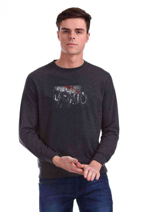 Btm Anthonyd Betraying The Martyrs Laittoi Baskılı Füme Antrasit Erkek Sweatshirt - 1