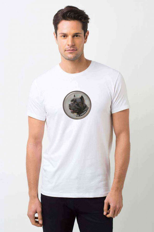 Cane Corse Jpeg Baskılı Beyaz Erkek Tshirt - 1