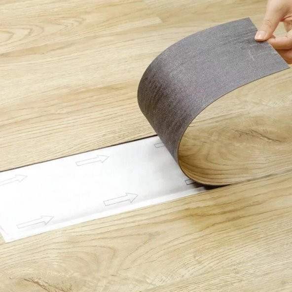 Renkli Duvarlar NWYP03 Naturel Bej Yapışkanlı Sudan Etkilenmeyen Ahşap Pvc Yer Döşeme Parkesi