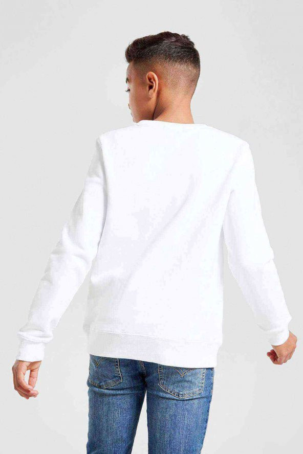 Anime Oppi Baskılı Unisex Çocuk Beyaz Sweatshirt - 2