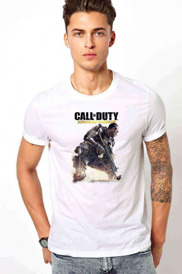Call of Duty Advanced Warfare Erkek Beyaz Tshirt