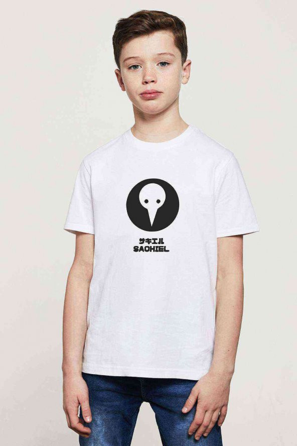 Evangelion Sachıel Baskılı Unisex Çocuk Beyaz t-shirt