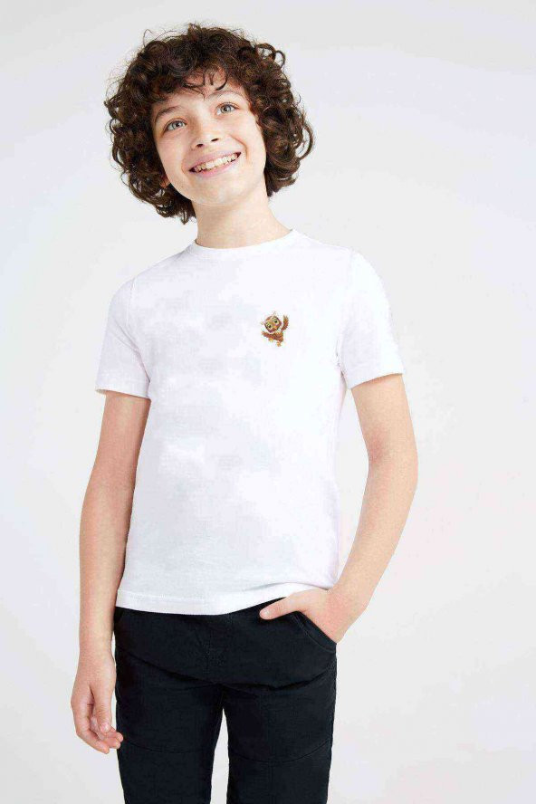 Baykuş Owl Cartoon Illustration Dance Owl Baskılı Unisex Çocuk Beyaz t-shirt - 1