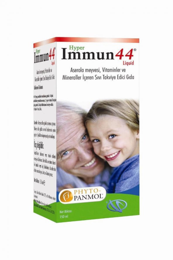 Hyper Immun44 Aserola Meyvesi, Vitaminler ve Mineraller İçeren Takviye Edici Gıda 150 ml