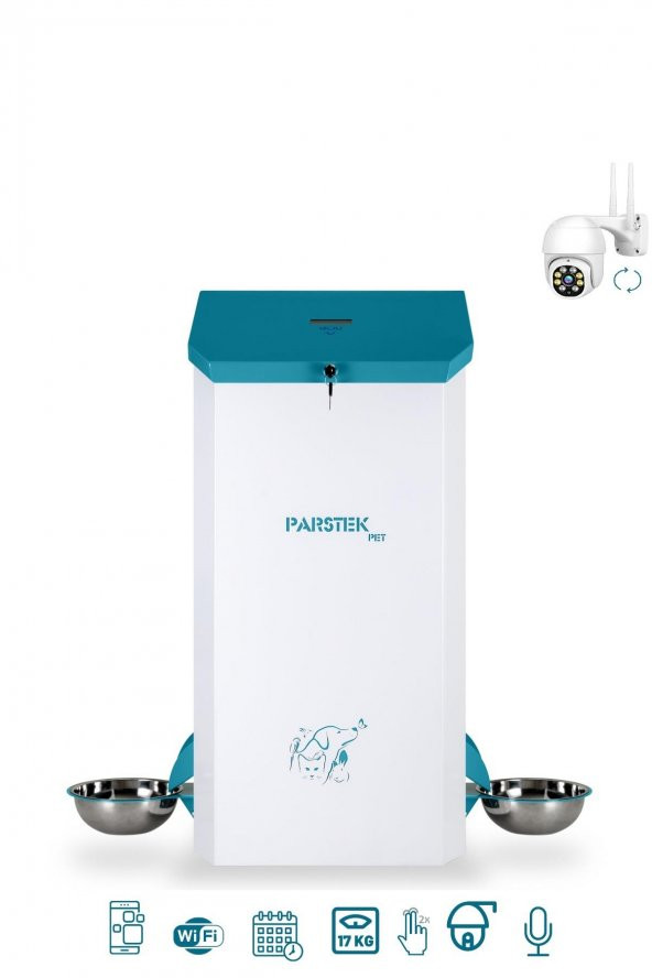 PARSTEK Otomatik Mama Makinesi Çift Çıkış 17 KG  Sesli İletişim Kameralı