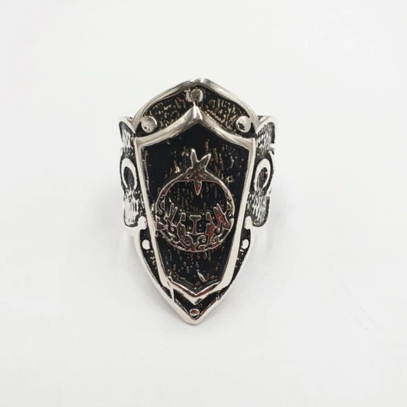 Erkek Çelik Yüzük Kalkan Kenarında IYI İşlemeli