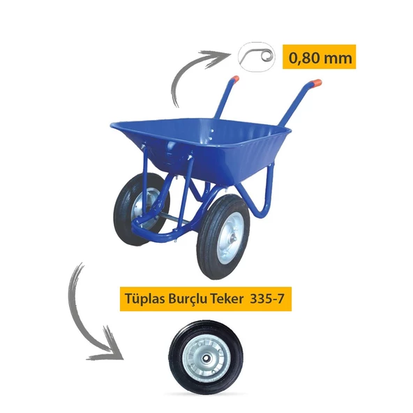 Kanat İki Tekerlek Demonte El Arabası 0.80 mm Sac - 2