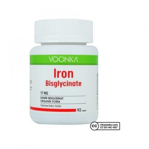 Voonka Iron Bisglycinate 92 Kapsül 8680807008786