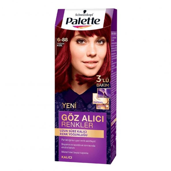 Palette Göz Alıcı Renkler Krem Saç Boyası 6-88 Yoğun Kızıl