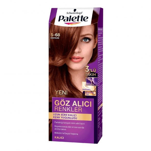 Palette Göz Alıcı Renkler Krem Saç Boyası 5-68 Kestane