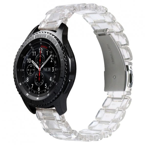 Samsung Galaxy Watch Active 2 40mm Kordon 20mm Şeffaf Baklalı Kordon