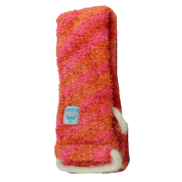 LokmanAVM Ankalif İpli Sırt ve Vücut Yumuşak Banyo Lifi Pembe-Turuncu 56x10 Cm - Resim 4