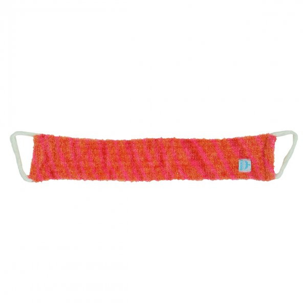 İpli Sırt ve Vücut Yumuşak Banyo Lifi Pembe-Turuncu 56x10 Cm - 5