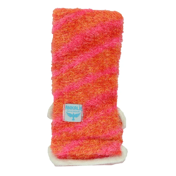 LokmanAVM Ankalif İpli Sırt ve Vücut Yumuşak Banyo Lifi Pembe-Turuncu 56x10 Cm - Resim 2