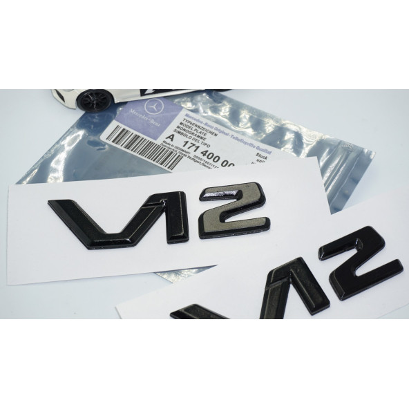DK Tuning V12 Çamurluk Yanı Siyah ABS Yazı Logo Seti Benz İle Uyumlu - 5