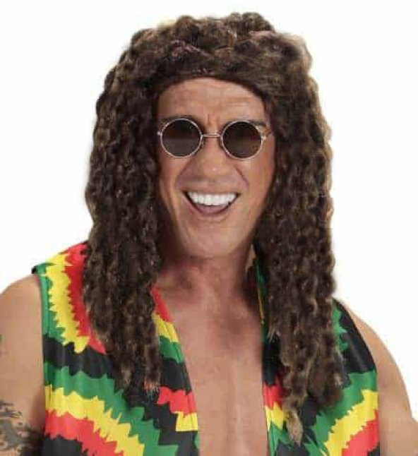 Kahve Renk Joe Dreadlocks Astarlı Kabarık Bob Marley Reggae Rasta Peruk - 1