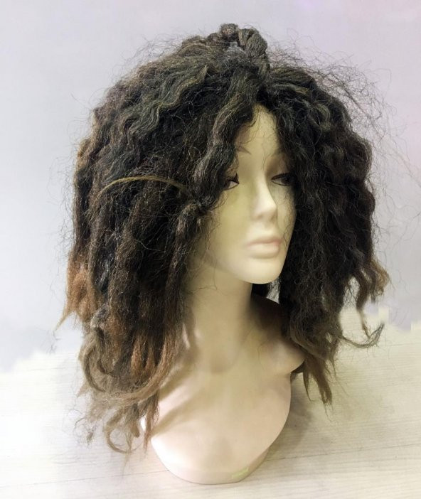 Kahve Renk Joe Dreadlocks Astarlı Kabarık Bob Marley Reggae Rasta Peruk - 2