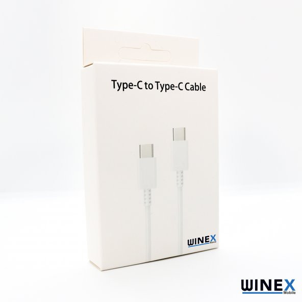 Winex DG970 Type-C to Type-C 25W Data ve Şarj Kablosu 1m Kutulu Beyaz - 4