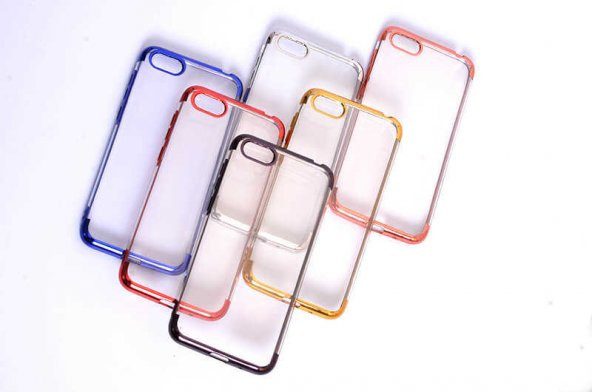 Huawei Y5 2018 Kılıf İnce Köşeleri Renkli Şeffaf Silikon - 5
