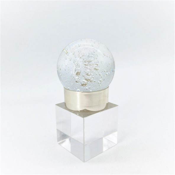 Crearthome Dekoratif Aksesuar Küçük Boy Kristal Küre Gümüş FA59G