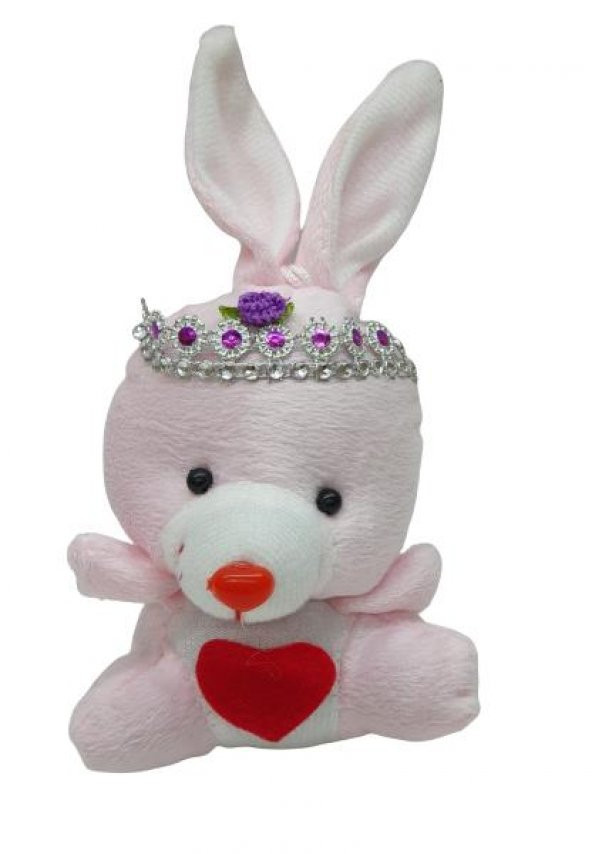 Peluş Anahtarlık Peluş - 12 cm Peluş Tavşan - Pel-Pembe - 2