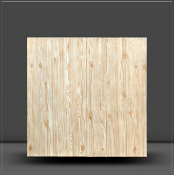 Renkli Duvarlar NW37 Bej Ahşap Kendinden Yapışkanlı 3D Dekoratif Duvar Paneli - 2