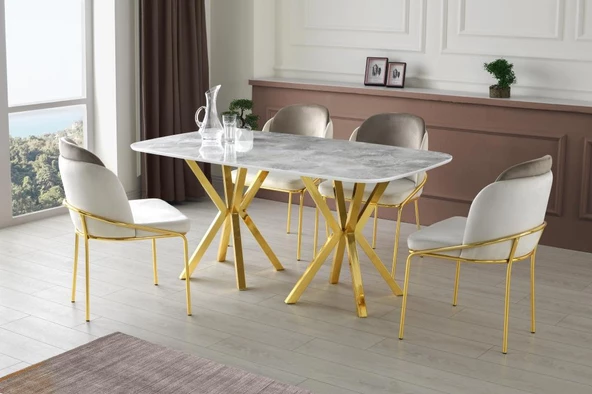 Polo Royal High Gloss Yemek Masa Sandalye Takımı - 3