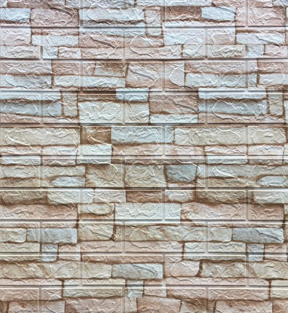 Renkli Duvarlar Doğal Taş 3D Kendinden Yapışkanlı Duvar Kaplama Kağıdı Paneli - 2