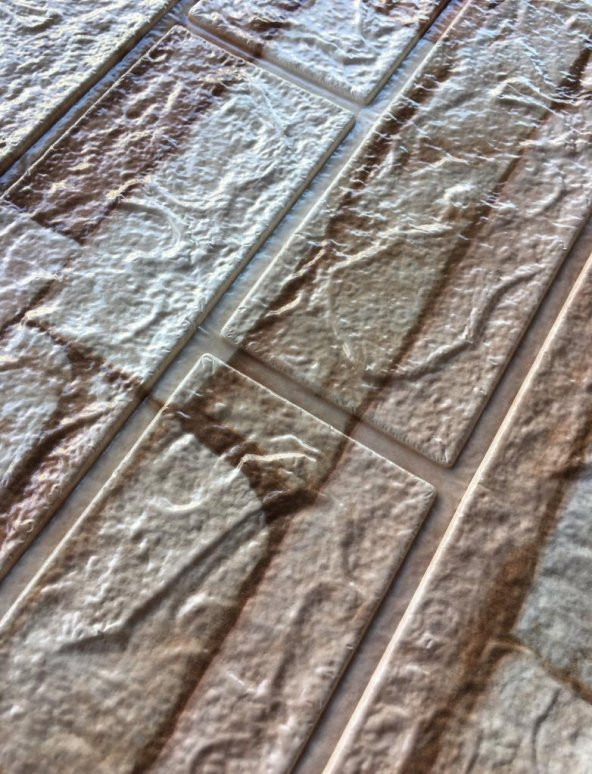 Renkli Duvarlar Doğal Taş 3D Kendinden Yapışkanlı Duvar Kaplama Kağıdı Paneli - 3