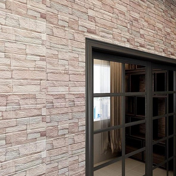 Renkli Duvarlar Doğal Taş 3D Kendinden Yapışkanlı Duvar Kaplama Kağıdı Paneli - 5