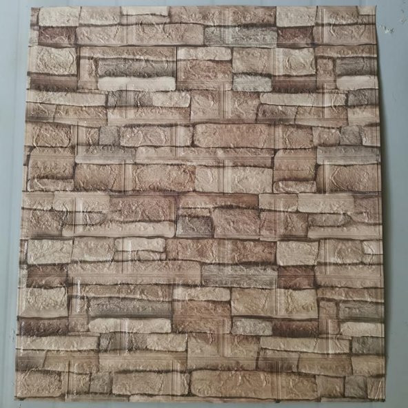 Renkli Duvarlar NW46 Kahve Köpüğü Taş Kendinden Yapışkanlı Dekoratif Duvar Paneli - Resim 2