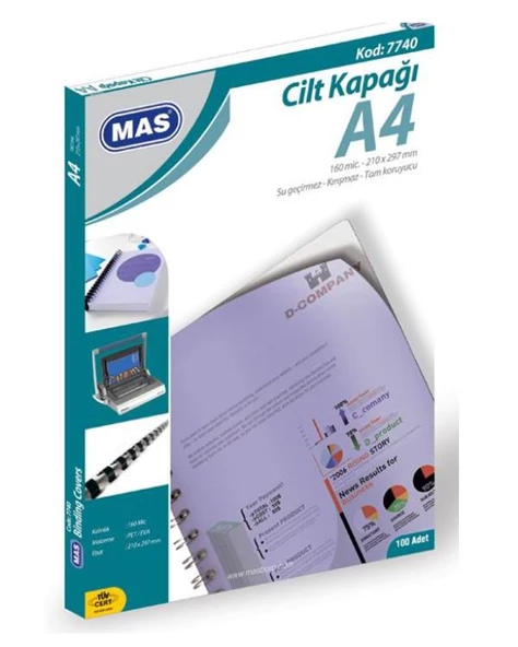Mas A4 Mavi Cilt Kapağı 7740