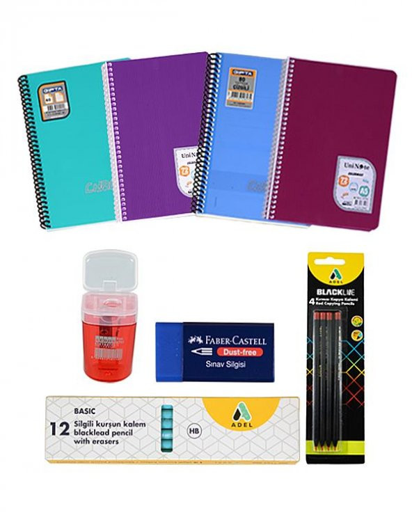 Temel İlkokul - Ortaokul Defter - Kırtasiye ve Kalem Seti